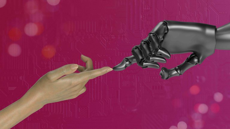 AI hand with human touch